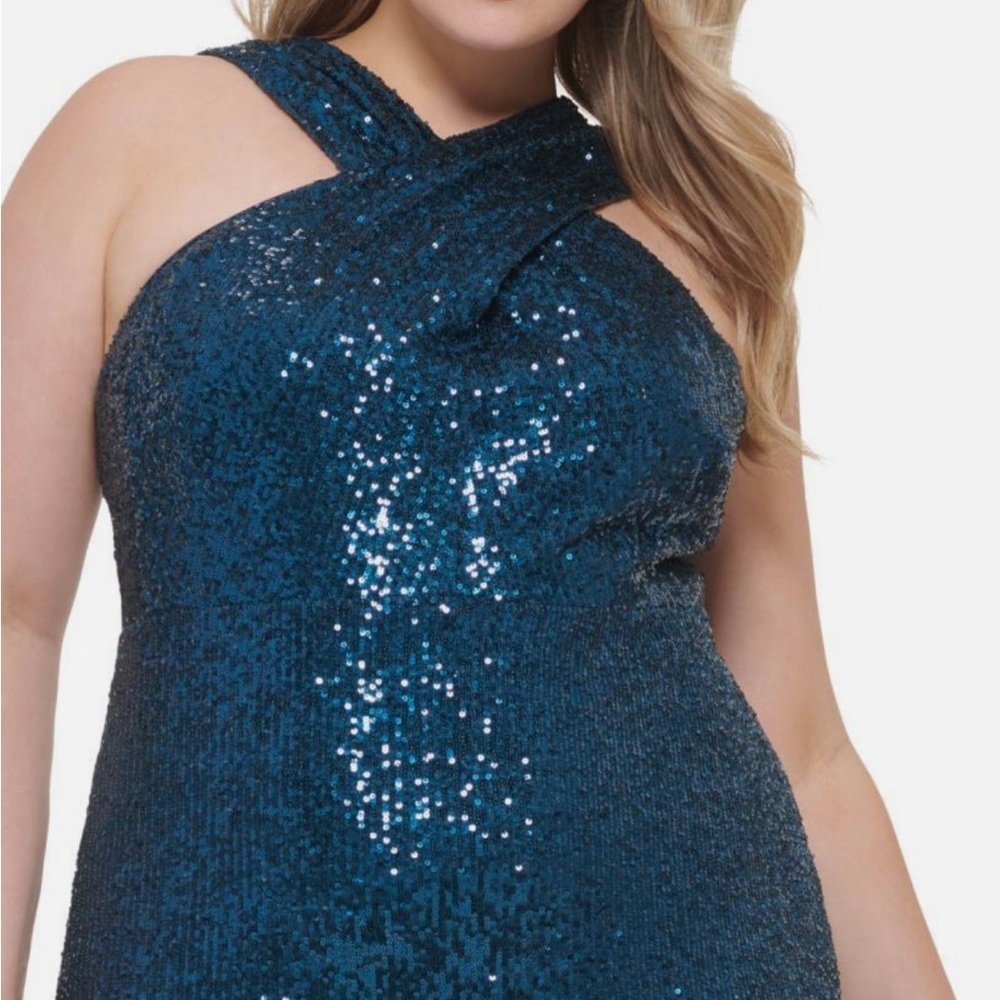 Eliza J
Sequin Halter Gown size 16W NWT Pea Green - Picture 7 of 13
